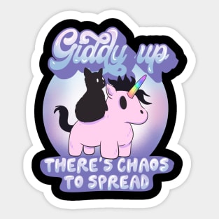 Giddy up there is chaos to spread Sticker